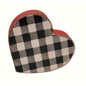 Valentine Buffalo Plaid Heart Red Rustic Home Kitchen Decor Accent Farmhouse